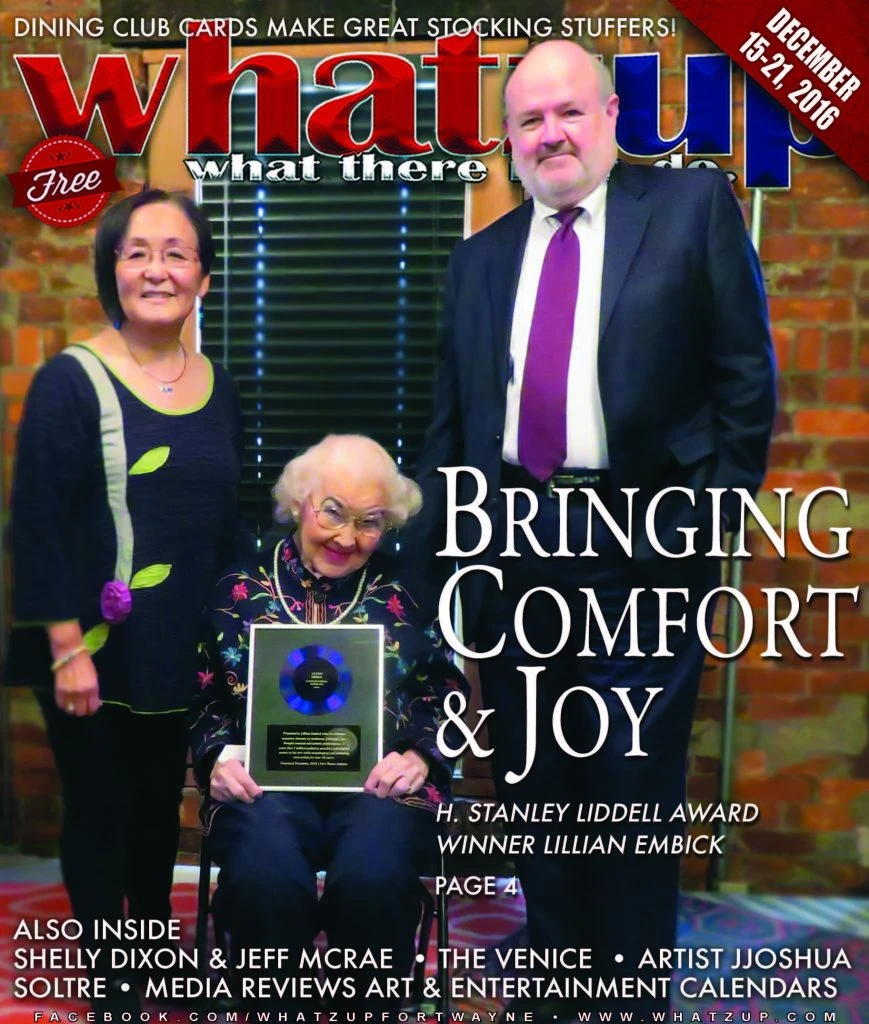 Cover page of whatzup magazine featuring Lillian Embick